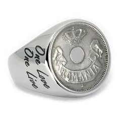 Münze: 5 Bani Rumänien (Lochmünze) Prägejahr: 1905-1906 Motiv: Krone mit Schriftzug ROMANIA