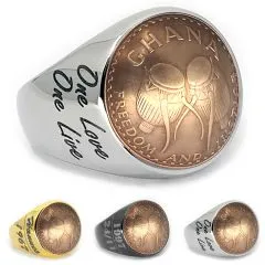 Münzring Ghana 1/2 Pesewa 1967 Freedom And Justice Edelstahl • Personalisierbar