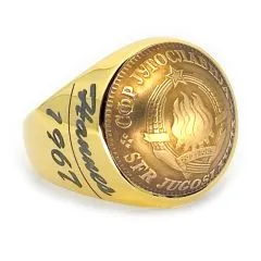 Münze: 10 Para Jugoslawien (leicht gewölbt) Prägejahr: 1965-1981 Motiv: Jugoslawisches Staatswappen und Schriftzug SFR JUGOSLAVIJA СФР JУГОСЛАВИJА