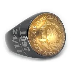 Münze: 10 Para Jugoslawien (leicht gewölbt) Prägejahr: 1965-1981 Motiv: Jugoslawisches Staatswappen und Schriftzug SFR JUGOSLAVIJA СФР JУГОСЛАВИJА