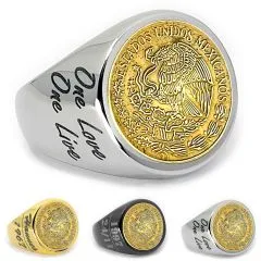 Münzring Mexico 5 Centavos 1970-1976 Staatswappen Edelstahl • Personalisierbar