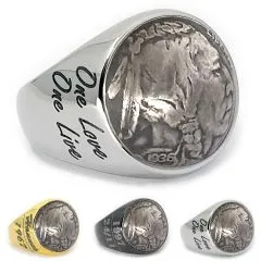 Münzring USA 5 Cent Buffalo Nickel 1913-1938 Indianer Edelstahl • Personalisierbar