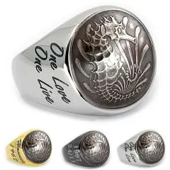 Münzring Singapur 10 Cents 1967-1985 Seepferdchen Edelstahl • Personalisierbar