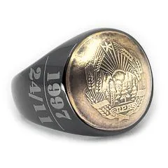 Münze: 5 Bani Rumänien (gewölbt) Prägejahr: 1952-1957 Motiv: Staatswappen der Volksrepublik Rumänien