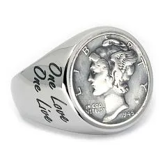 Münze: Dime Mercury USA / Silber 900 Prägejahr: 1916-1945 Motiv: Brustbild der Liberty und Schriftzug LIBERTY und IN.GOD WE.TRUST.