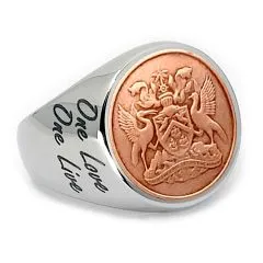 Münzring aus einer originalen 1 Cent Münze von Trinidad und Tobago