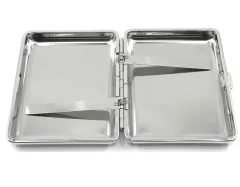 Zigarettenetui mit Gravur für 16 Zigaretten WUNSCHTEXT • Silber gebürstet • Diamantgravur