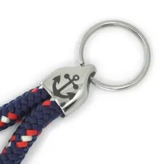 Schlüsselanhänger aus 6 mm Segeltau mit Edelstahl Verbinder • Viele Farben und Größen verfügbar