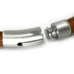 Lederarmband Ø 8 mm mit Edelstahl Bajonettverschluss mattiert • Farbauswahl