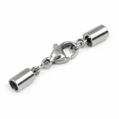 Karabinerverschluss Edelstahl für Schnüre Ø 3,0 mm • Silber glänzend