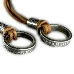 Münzanhänger 5 Reichsmark aus Silber 900er 1935 bis 1939 • Inklusiv Wildlederband und Edelstahl Spacer