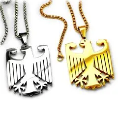 Massiver Bundesadler Anhänger aus poliertem Edelstahl