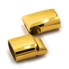 Magnetverschluss Edelstahl für Schnüre 2 x Ø 4,0 mm • Gold glänzend
