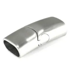 Magnetverschluss Edelstahl für Schnüre 2 x Ø 4,0 mm • Silber matt