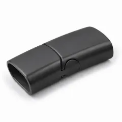 Magnetverschluss Edelstahl für Schnüre 2 x Ø 4,0 mm • Schwarz matt