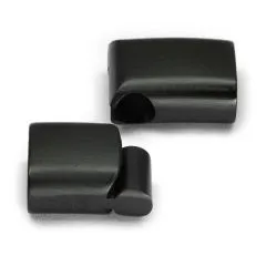 Magnetverschluss Edelstahl für Schnüre 2 x Ø 4,0 mm • Schwarz matt