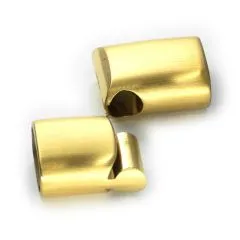 Magnetverschluss Edelstahl für Schnüre 2 x Ø 6,0 mm • Gold matt