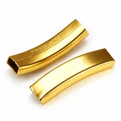 Zwischenteil aus Edelstahl für Schnüre Ø 2 x 4 mm • Gold glänzend, personalisierbar