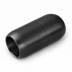 Magnetverschluss Edelstahl für Schnüre Ø 8,0 mm • Schwarz matt