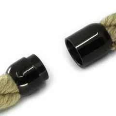 Magnetverschluss Edelstahl für Schnüre Ø 6,0 mm • Schwarz glänzend