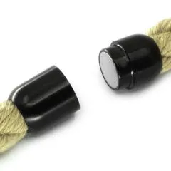 Magnetverschluss Edelstahl für Schnüre Ø 4,0 mm • Schwarz matt