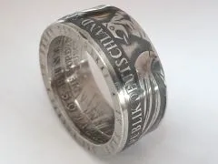 Münzring BRD 10 Mark 2001 Bundesverfassung Adler Silber 925er Größe 56 bis 72