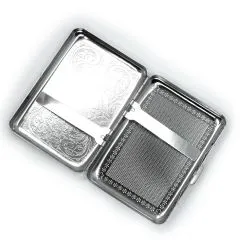 Zigarettenetui mit Gravur für 14 Zigaretten INITIALEN • Chrom • Diamantgravur