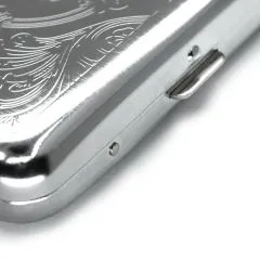 Zigarettenetui mit Gravur für 14 Zigaretten INITIALEN • Chrom • Diamantgravur