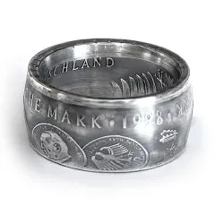 Münzring BRD 10 Mark 1998 50 Jahre Deutsche Mark Silber 925er Größe 56 bis 72