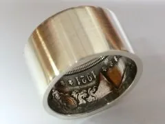 Münzring USA 1 Dollar Morgan Dollar Silber 900er gebürstet Größe 60 bis 74