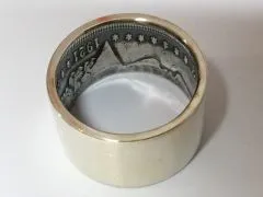 Münzring USA 1 Dollar Morgan Dollar Silber 900er gebürstet Größe 60 bis 74