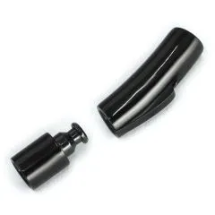 Bajonettverschluss Edelstahl für Schnüre Ø 8,0 mm 30 x 10 mm • Schwarz glänzend