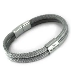 Segeltau Armband 2 x Ø 4 mm mit Edelstahl Magnet-Schiebeverschluss • Personalisierbar, Farbauswahl