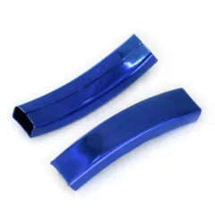 Zwischenteil aus Edelstahl für Schnüre Ø 2 x 4 mm • Blau glänzend, personalisierbar