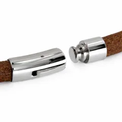 Lederarmband Ø 8 mm mit Edelstahl Bajonettverschluss und Beads • Personalisierbar, Farbauswahl