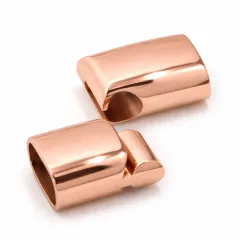 Magnetverschluss Edelstahl für Schnüre 2 x Ø 4,0 mm • Rosé glänzend