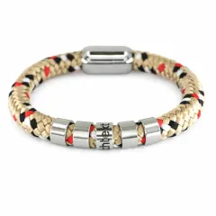 Segeltau Armband Ø 8 mm mit Edelstahl Magnetverschluss und Beads • Personalisierbar, Farbauswahl
