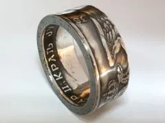 Münzring Jugoslawien 50 Dinara 1938 Silber 750er Größe 58 bis 72