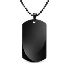 Anhänger Rohling Edelstahl Dog Tag 24x40 mm • Personalisierbar, Farbton Schwarz