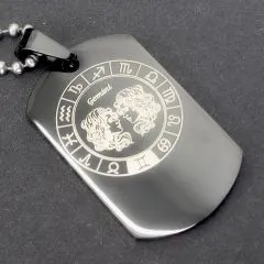 Anhänger Rohling Edelstahl Dog Tag 24x40 mm • Personalisierbar, Farbton Schwarz