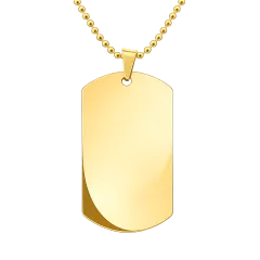 Anhänger Rohling Edelstahl Dog Tag 24x40 mm • Personalisierbar, Farbton Gold