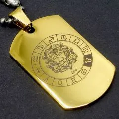 Anhänger Rohling Edelstahl Dog Tag 24x40 mm • Personalisierbar, Farbton Gold