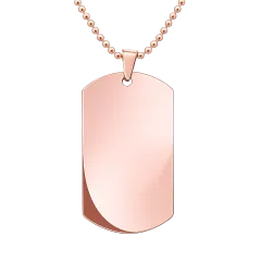 Anhänger Rohling Edelstahl Dog Tag 24x40 mm • Personalisierbar, Farbton Rosé