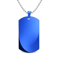 Anhänger Rohling Edelstahl Dog Tag 24x40 mm • Personalisierbar, Farbton Blau