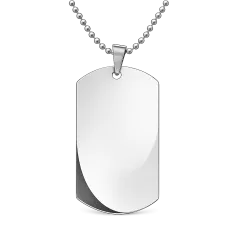 Anhänger Rohling Edelstahl Dog Tag 28x50 mm • Personalisierbar, Farbton Silber