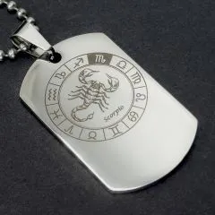 Anhänger Rohling Edelstahl Dog Tag 28x50 mm • Personalisierbar, Farbton Silber
