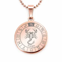 Anhänger Rohling Edelstahl Rund 25 mm • Personalisierbar, Farbton Rosé