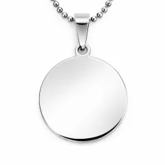 Anhänger Rohling Edelstahl Rund 25 mm • Personalisierbar, Farbton Silber