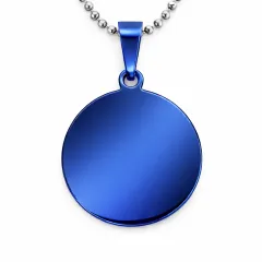 Anhänger Rohling Edelstahl Rund 30 mm • Personalisierbar, Farbton Blau