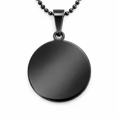 Anhänger Rohling Edelstahl Rund 30 mm • Personalisierbar, Farbton Schwarz